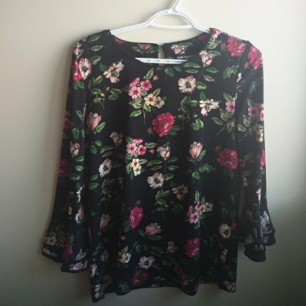 Karl Lagerfeld Flowered Top S
